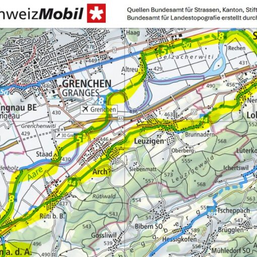 karte velotouren solothurn