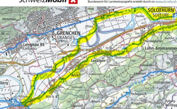 karte velotouren solothurn